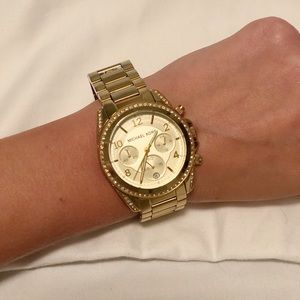 Michael Kors Ritz Pave Gold-Tone Watch